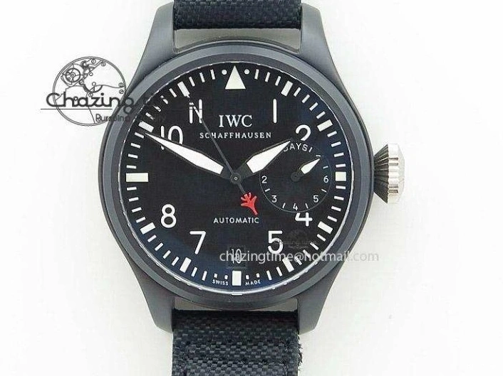 MIROTIME 0203 Pilot Top Gun IW326901 M+F 1:1 Best Edition Black Dial on Black Rubber Strap A SportInspired 6999